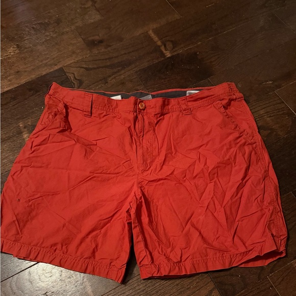 Columbia Men's Bright Reddish/Orange Flat Front Shorts - Picture 3 of 4